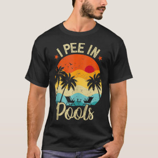 T-shirt Retro Vintage I Pee Funny Swimmer Piscine
