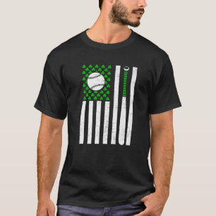 T-shirt Retro Vintage irlandais USA Drapeau Sport Baseball