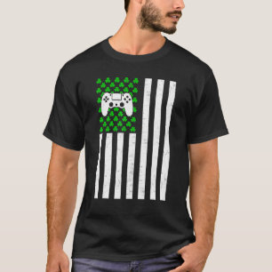 T-shirt Retro Vintage irlandais Usa Drapeau Sport Vidéo Je
