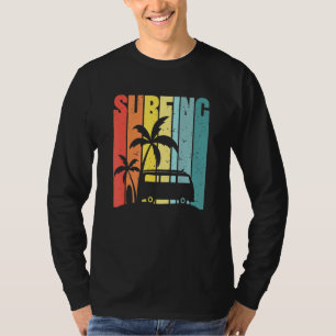 T-shirt Retro Vintage Island Palm Tree Surf Surf Van Va