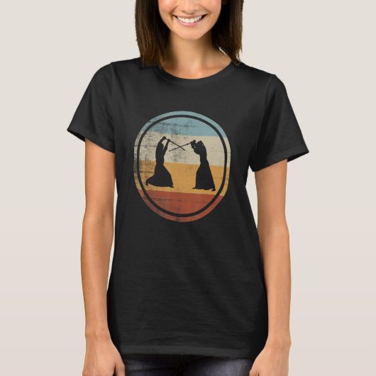 T-shirt Retro Vintage Kendo Fighter Training Kendo (Devant)