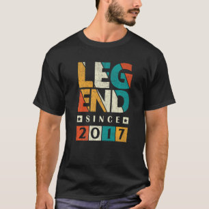 T-shirt Retro Vintage légende depuis 2017 6e anniversaire