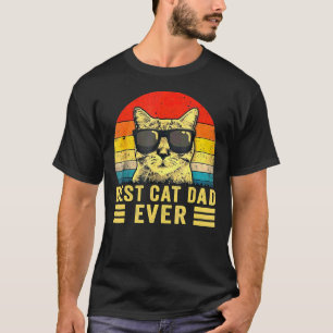 T-shirt Retro Vintage Meilleur Chat Papa Jamais Bump Ajust