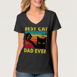 T-shirt Retro Vintage Meilleur Chat Papa Jamais Chat Papa