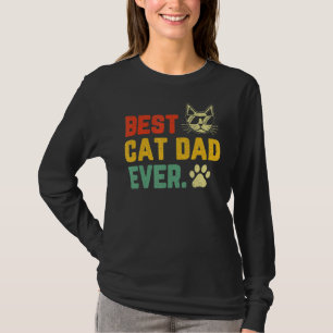 T-shirt Retro Vintage Meilleur Chat Papa Jamais Chat Papa