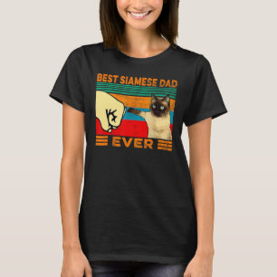 T-shirt Retro Vintage Meilleur Chat Siamois Papa Jamais Fi