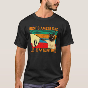 T-shirt Retro Vintage Meilleur Chat Siamois Papa Jamais Fi