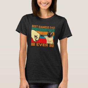 T-shirt Retro Vintage Meilleur Chat Siamois Papa Jamais Fi