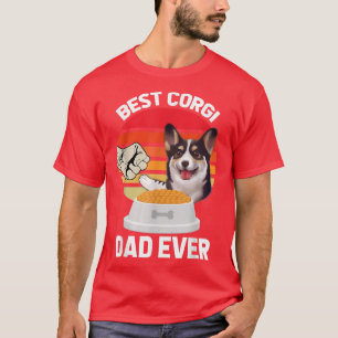 T-shirt Retro Vintage Meilleur Corgi Papa Chien Daddy Prop