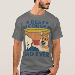 T-shirt Retro Vintage Meilleur Corgi Papa Jamais Funny Cor