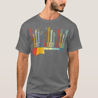 T-shirt Retro Vintage Meilleur papa Ever Guitare Lover Gui