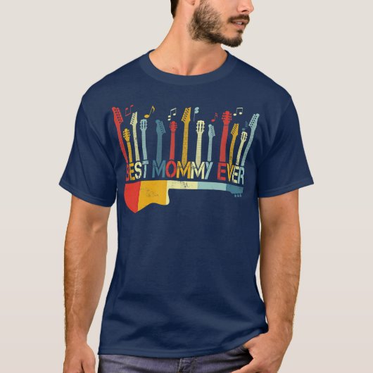T-shirt Retro Vintage Meilleure maman Ever Guitare (Devant)