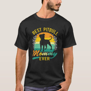 T-shirt Retro Vintage Meilleure maman Pitbull Jamais