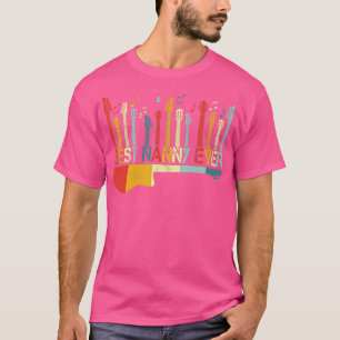T-shirt Retro Vintage Meilleure Nanny Ever Guitare Lover G
