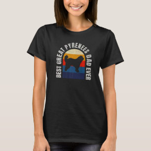 T-shirt Retro Vintage Meilleures Pyrénées Papa Jamais
