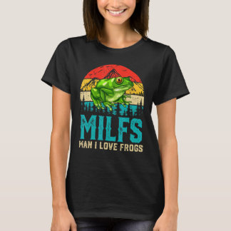 T-shirt Retro Vintage Milfs Homme I Love Frogs Dit Frog