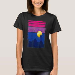 T-shirt Rétro Vintage Moutains Drapeau Bisexuel Bisexualit