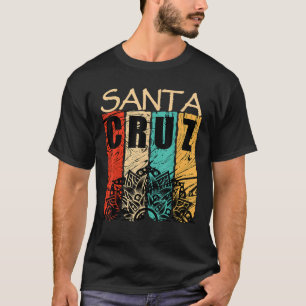 T-shirt Retro Vintage Père Noël Cruz Californie Surfer