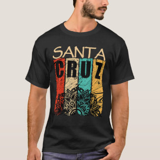 T-shirt Retro Vintage Père Noël Cruz Californie Surfer