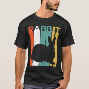 T-shirt Rétro Vintage Rabbit Silhouette Rabbit Lover Rabbi
