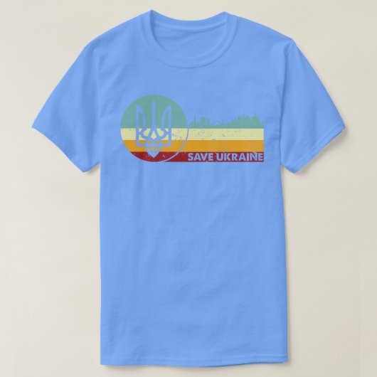 T-shirt Rétro Vintage Save Ukraine (Design devant)