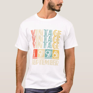 T-shirt Retro Vintage September 1996 25th Birrthday Men Wo