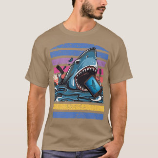 T-shirt Retro Vintage SharkShark Manger TV Amateurs de req