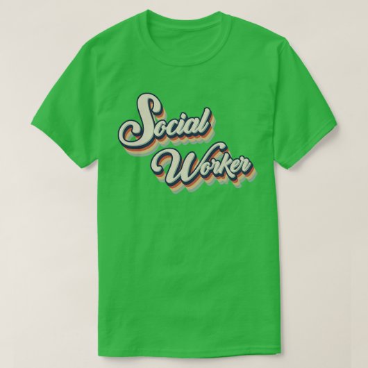 T-shirt Retro Vintage Social Worker (Design devant)