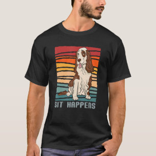 T-shirt Retro Vintage Springer Spaniel Sit Happer Chien Pa