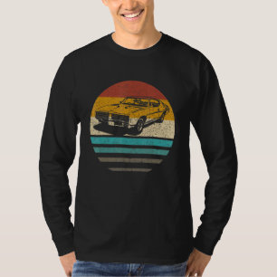 T-shirt Retro Vintage Sunset Car Graphisme - Hommes Femmes