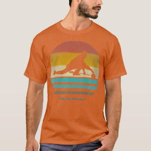 T-shirt Retro Vintage Sunset Old School Curling Sport