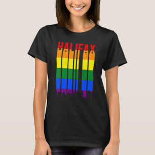 T-shirt Retro Vintage Sunset Skyline Halifax Canada Pride