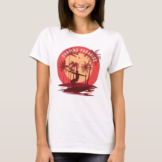 T-Shirt Retro vintage Surfing paradis (Devant)