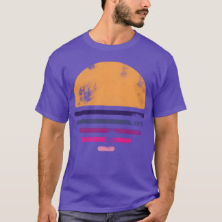 T-shirt Rétro Vintage Voiture de Style Coucher de Soleil S