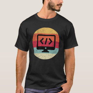 T-shirt Retro Vintage Web Developer CSS JavaScript HTML