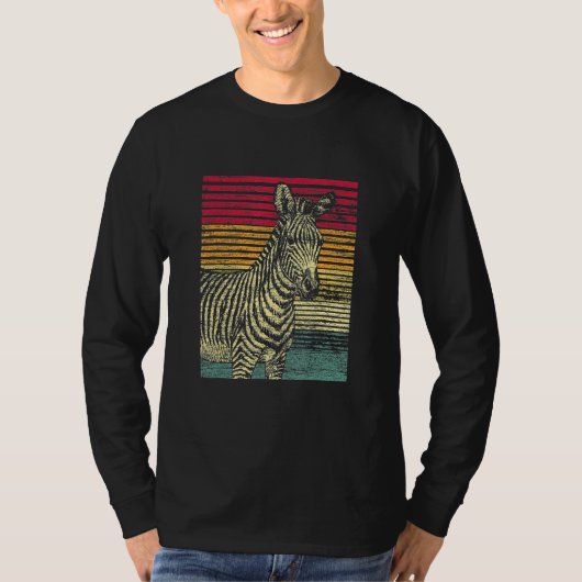 T-shirt Retro Vintage Zebra Classic (Devant)