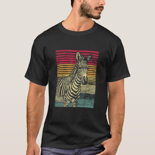T-shirt Retro Vintage Zebra Classic (Devant)