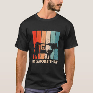 T-shirt Rétro Vintages Animaux De Ferme Peut Fumer Que 1