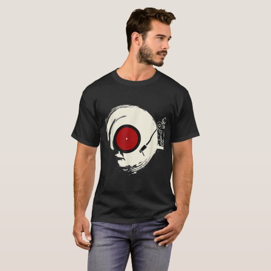 T-shirt Retro Vinyl Record Turntable Design (Devant entier)