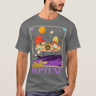 T-shirt Retro Visite Planète Neptune Mid Century Style Spa