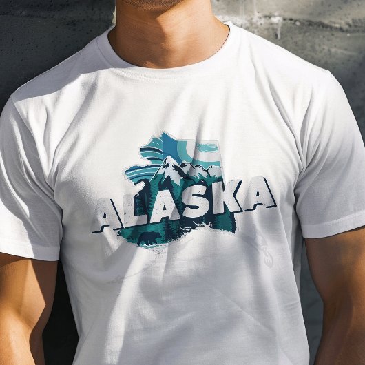 T-shirt Retro Voyage Iconic Alaska Graphic