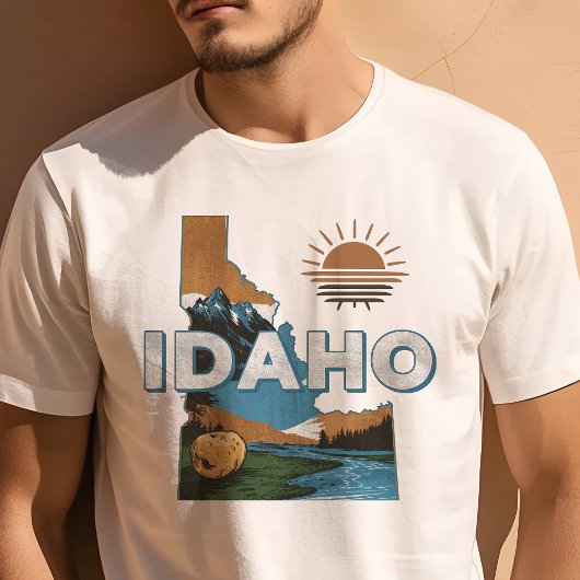 T-shirt Retro Voyage Iconic Idaho Graphisme