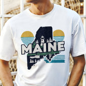 T-shirt Retro Voyage Iconic Maine Graphic