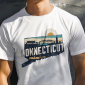 T-shirt Retro Voyage Iconique Connecticut Graphic