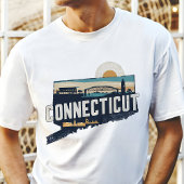 T-shirt Retro Voyage Iconique Connecticut Graphic