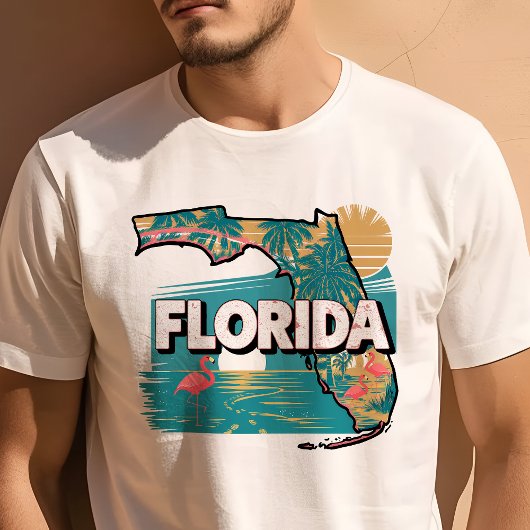T-shirt Retro Voyage Iconique Floride Graphisme