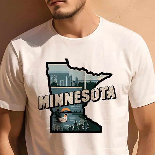 T-shirt Retro Voyage Iconique Minnesota Graphisme