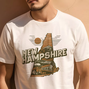 T-shirt Retro Voyage Iconique New Hampshire Graphisme