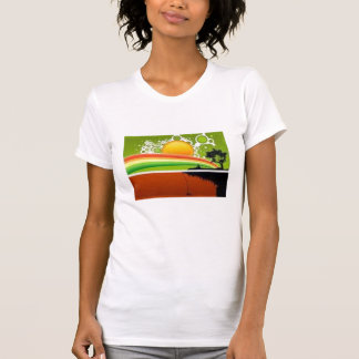 T-shirt rétro vue d'arc-en-ciel du soleil