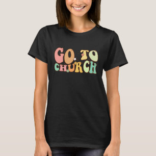 T-shirt Retro Wavy Super Aller À Church Bruh Church Jesus 